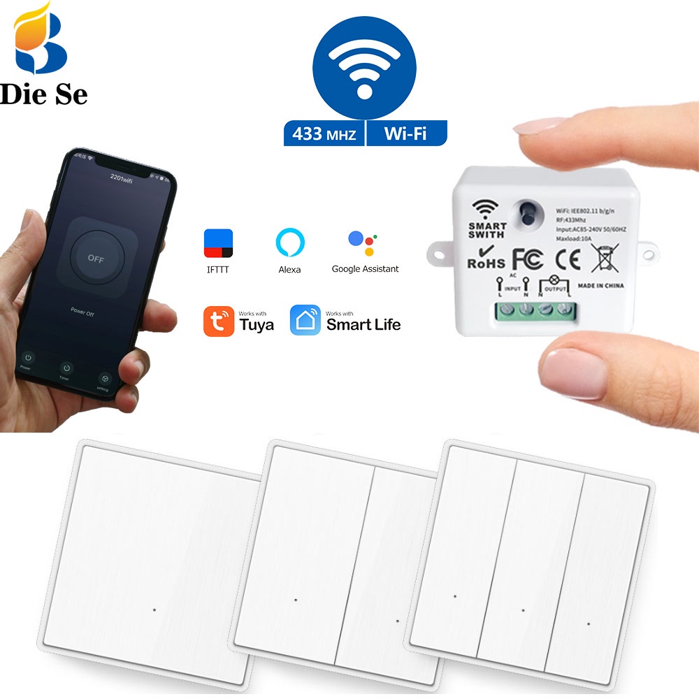 GOOGLE Bộ Công Tắc Điều Khiển Đèn Không Dây 110V 220V 240V 10A