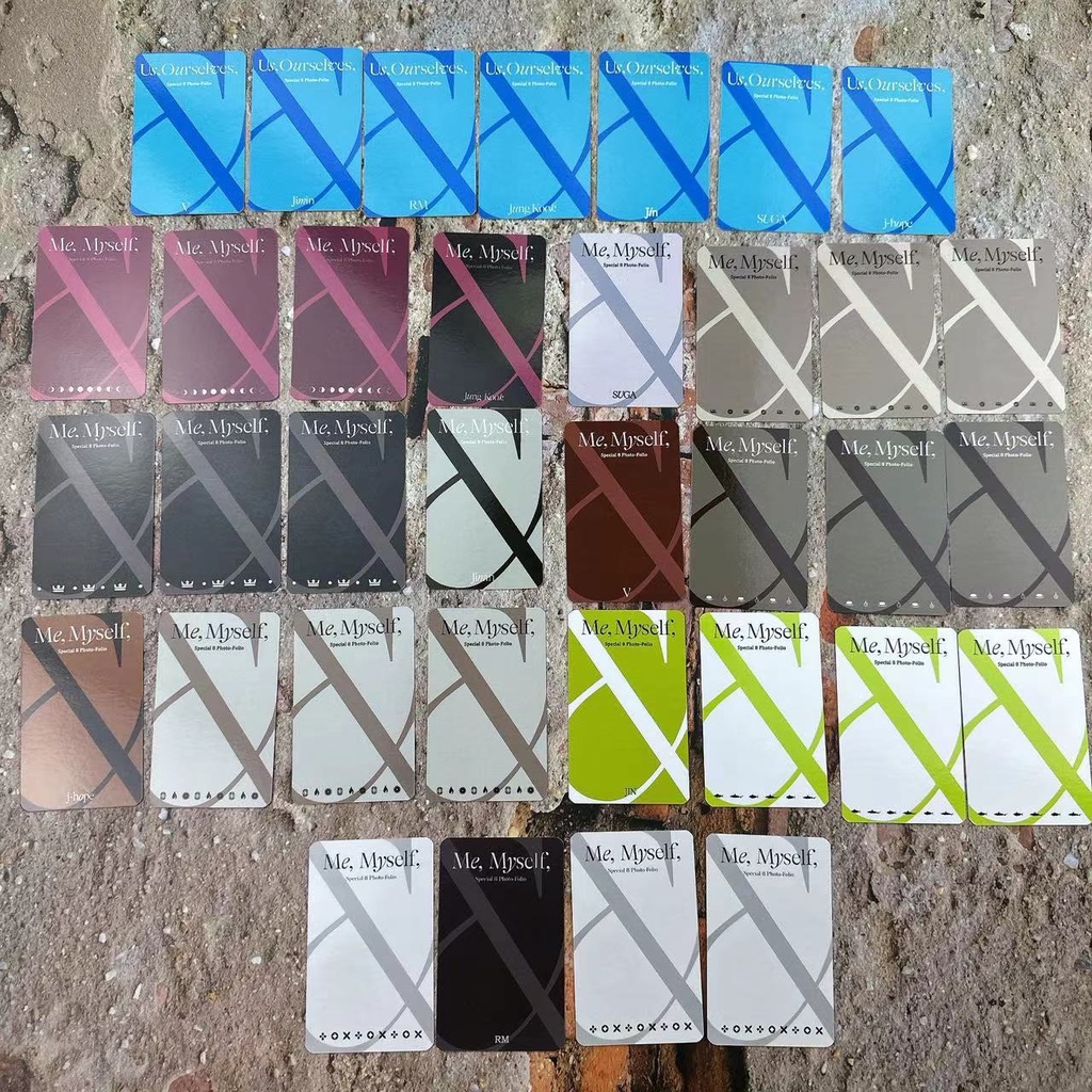 Set 8 Tấm Ảnh Thẻ In Hình Các Thành Viên Nhóm Nhạc Kpop BTS