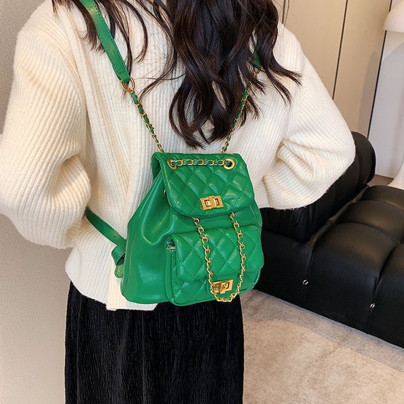 Ba Lô Dây Rút mini Mềm Mại Có Khóa Hình Thoi Thời Trang Cho Nữ