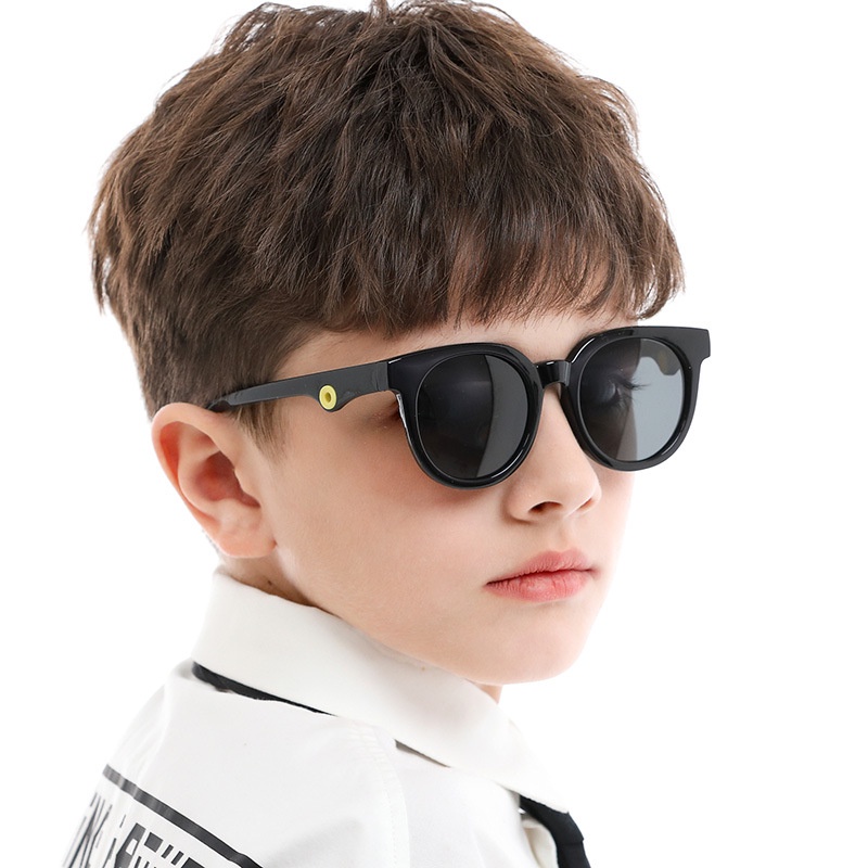 Kính Mát Phân Cực Chống Tia UV400 Gọng Tròn Cho Bé