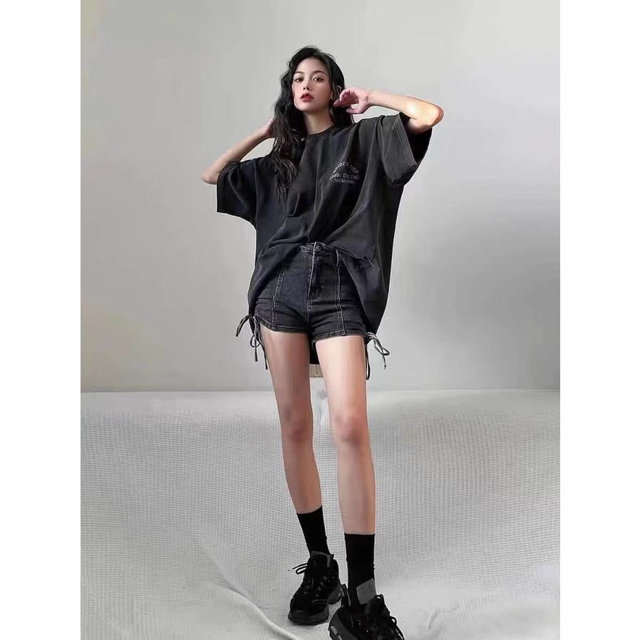 HIIXIIVI Mới Áo Thun 100% Cotton Tay Ngắn Dáng Rộng In Hình Cá Tính