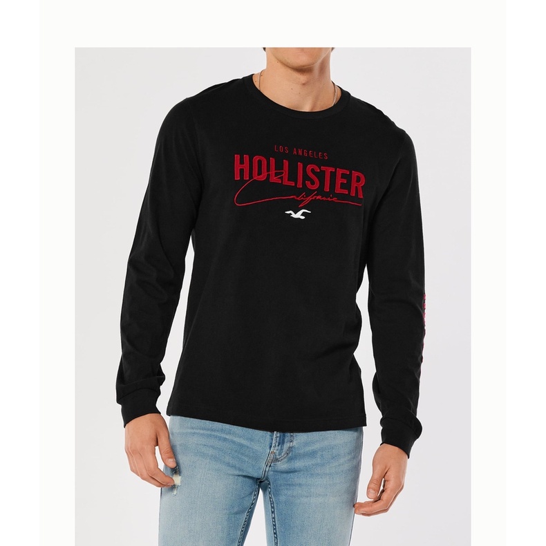 Hollister Áo Thun Dài Tay In logo Thời Trang Mùa Xuân Dành Cho Nam 324472-1