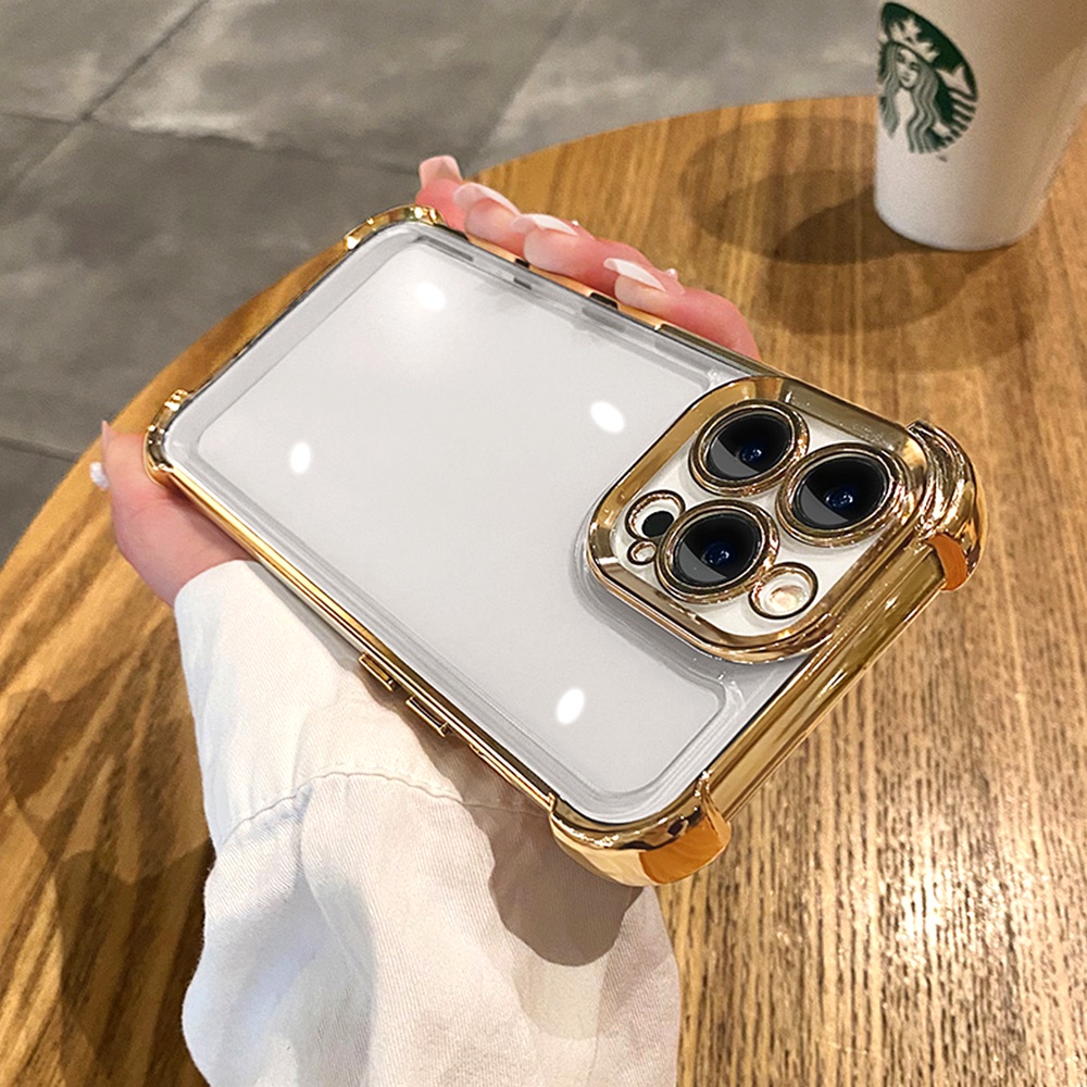 Ốp Điện Thoại TPU Mềm Chống Sốc Khung Mạ Điện Sang Trọng Cho IPhone 11 12 13 14 Pro Max