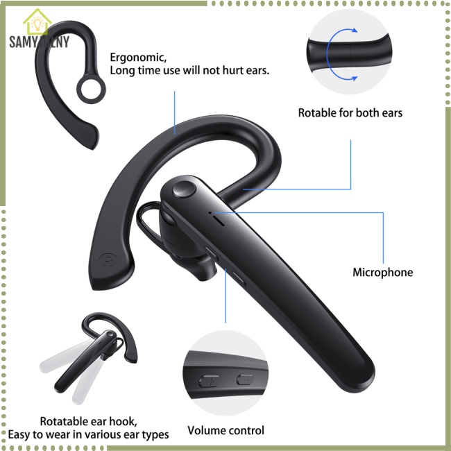 Tai Nghe Bluetooth SAM Air5 Móc Vành Tai Dùng Khi Lái Xe