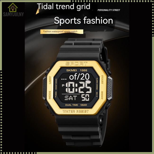Đồng Hồ Điện Tử Thông Minh Skmei Mặt Vuông Chống Nước Đa Năng Cho Nam
