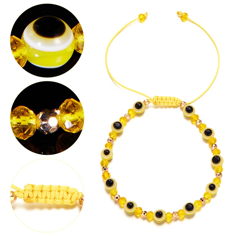 Vòng Tay Thổ Nhĩ Kỳ Co Giãn Đính Hạt Đá Mắt Quỷ Màu Xanh