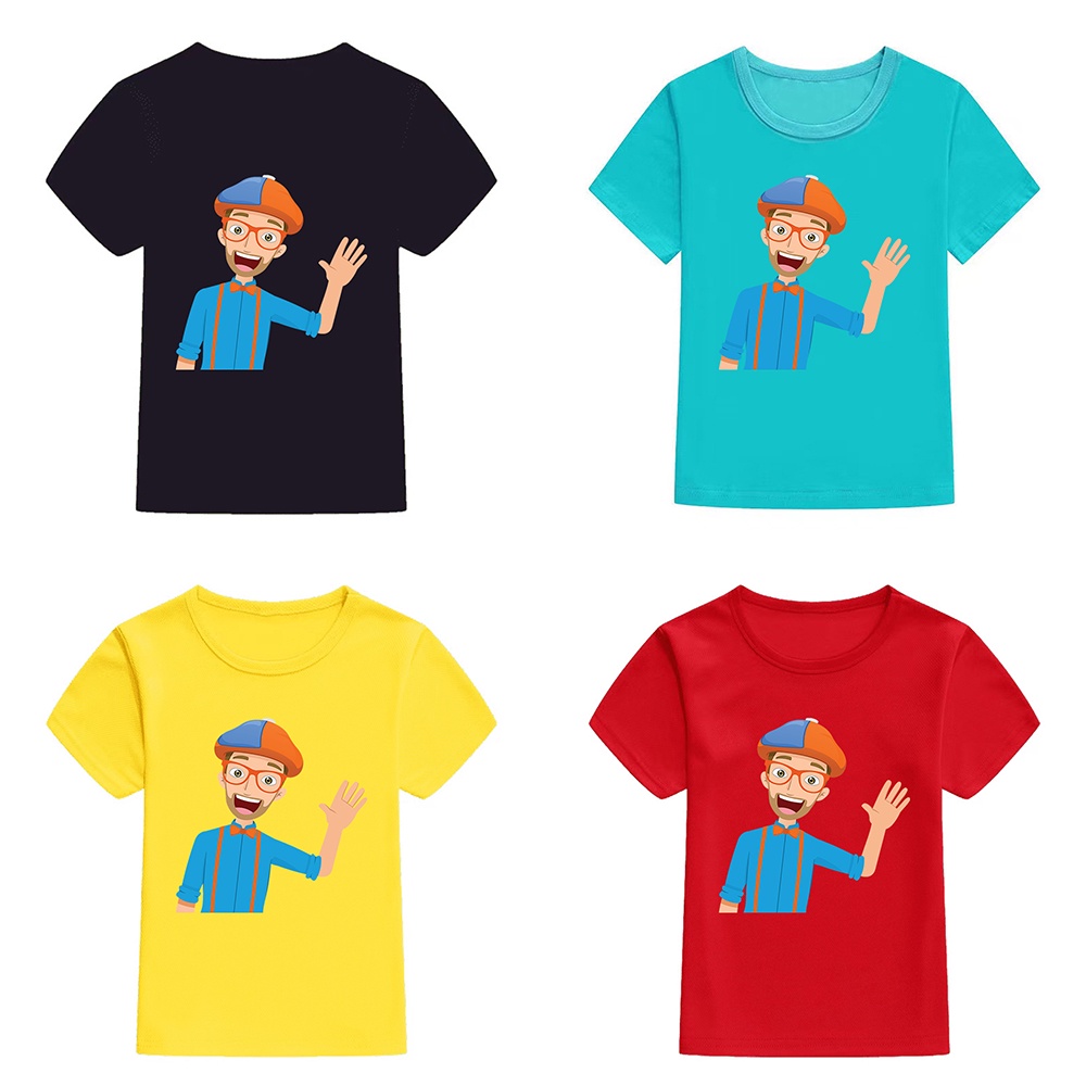 Áo Thun Tay Ngắn Dáng Rộng In Chữ Dingyuan Blippi Thời Trang Cho Tuổi Teen