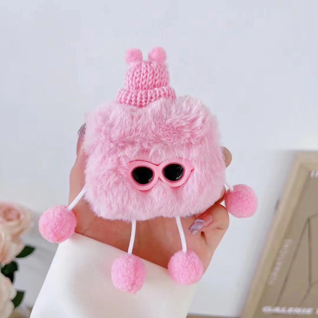 Vỏ Bảo Vệ Hộp Sạc Tai Nghe Apple Air Pods 1 2 3 Air Pods pro Air Pods pro 2 Bằng Chất Liệu Lông Nhung Hình Quả Bóng