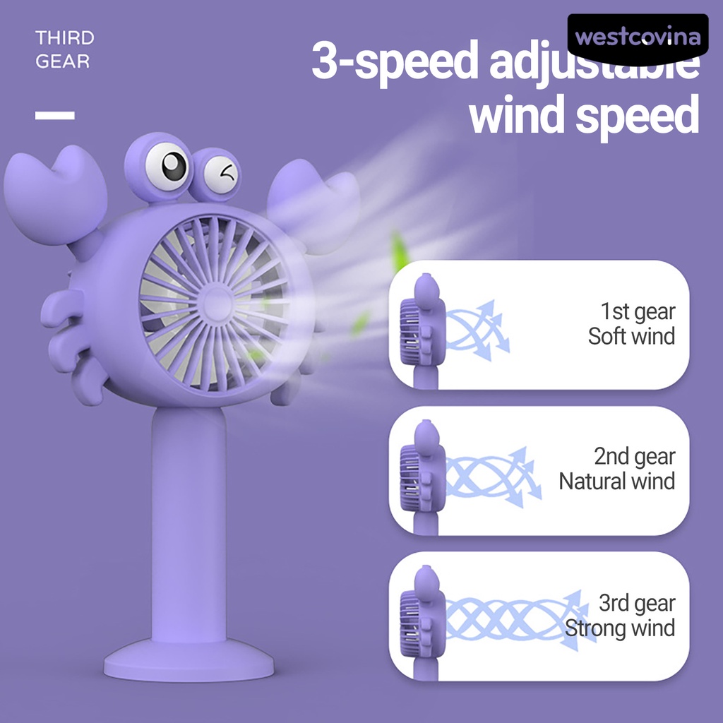 [COD]♋Quạt Để Bàn Cầm Tay 3 Tốc Độ Bằng ABS Chống Ồn Có Thể Điều Chỉnh