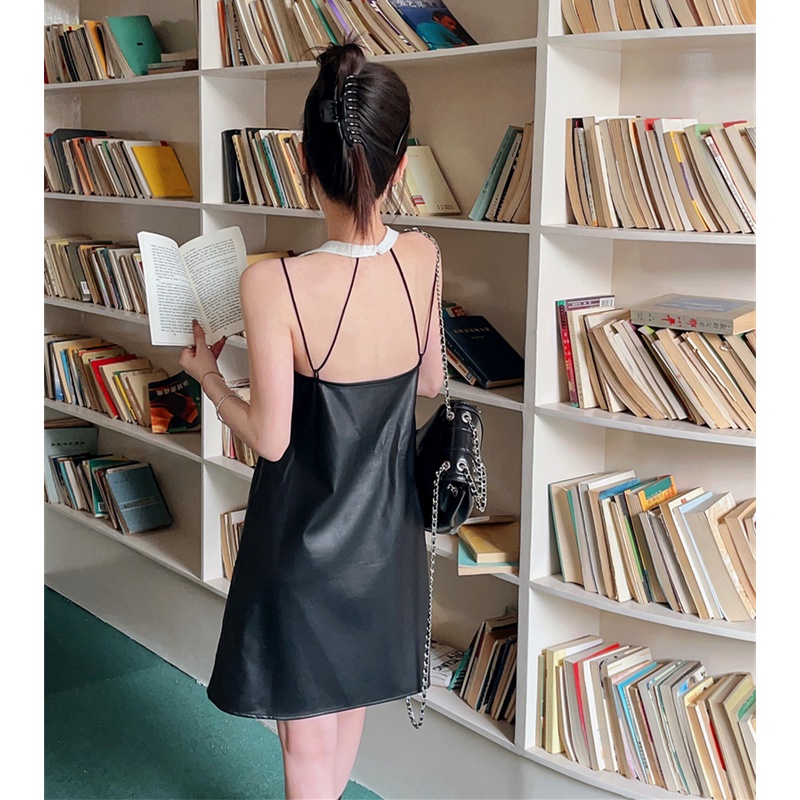 Đầm Da PU Không Tay Dáng Rộng Thời Trang Cá Tính Cho Nữ