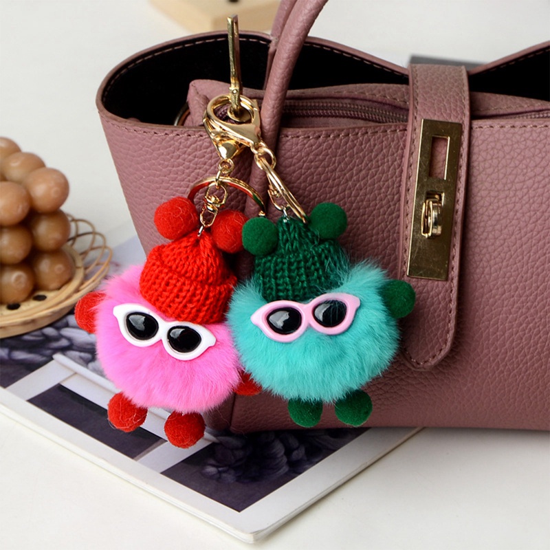 Ygt Móc Khóa Lông Thỏ Nhiều Màu Dễ Thương