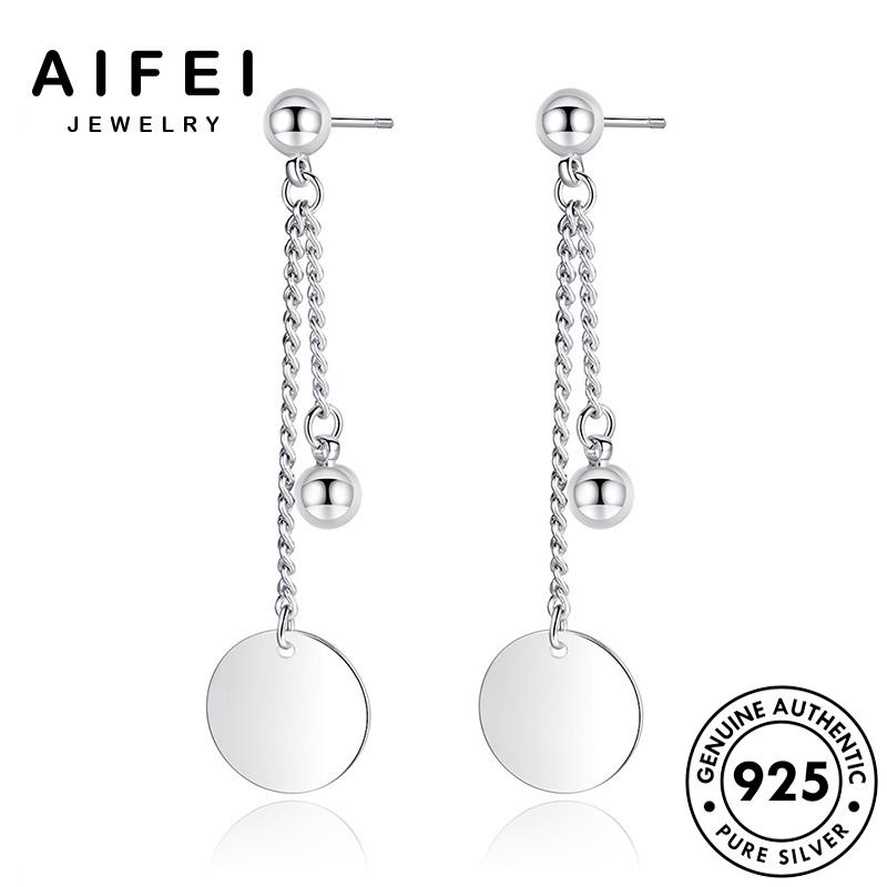 AIFEI JEWELRY phụ khuyên tai xỏ thời sức rua 925 bông quốc hàn tua thật bản Thời kiện trang nguyên tròn tròn bánh bạc khí tua nữ vành chất E549