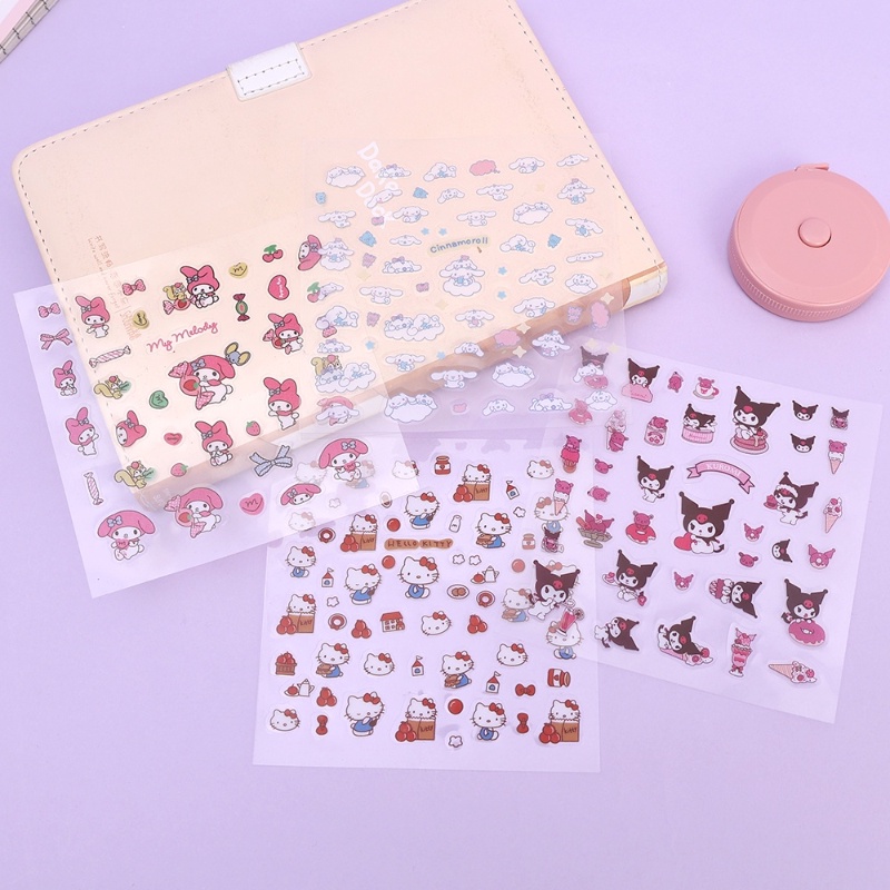 Miếng Dán PVC Trong Suốt Chống Thấm Nước Họa Tiết Hoạt Hình Dễ Thương Dùng Trang Trí Sổ Tay / Nhật Ký DIY