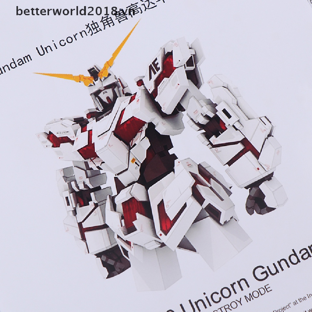 Mô Hình Gundam RX-0 Unicorn 3D Bằng Giấy Độc Đáo DIY