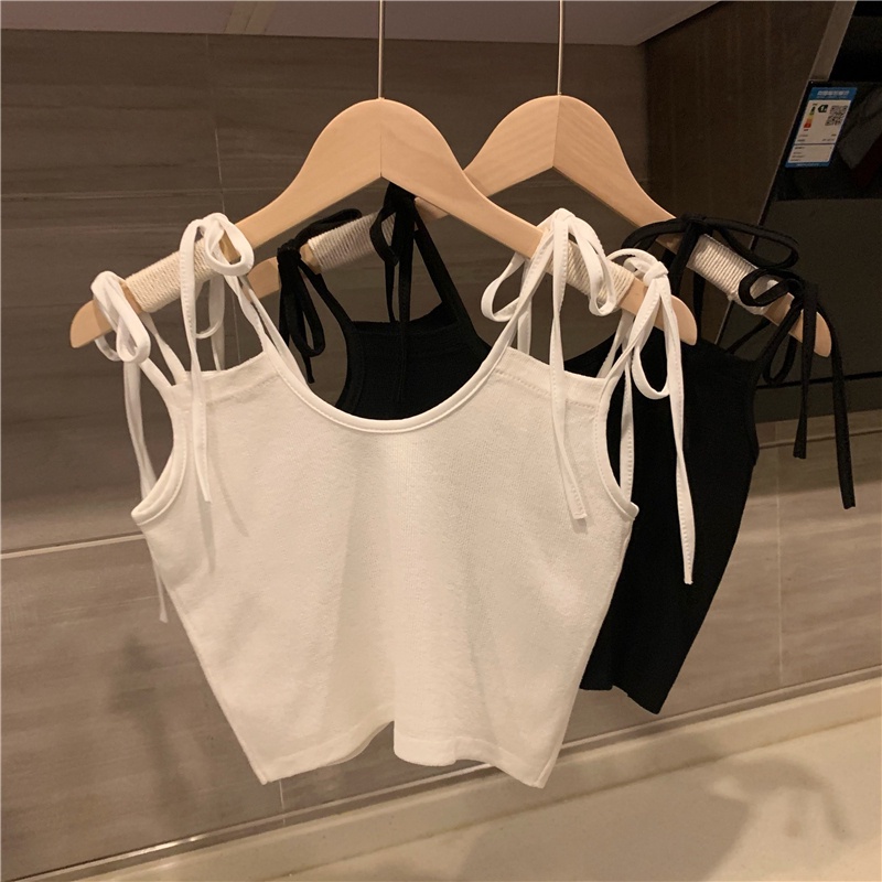 Nzn Áo hai dây Dệt Kim Nhiều Lớp Phong Cách Hàn Quốc Mới