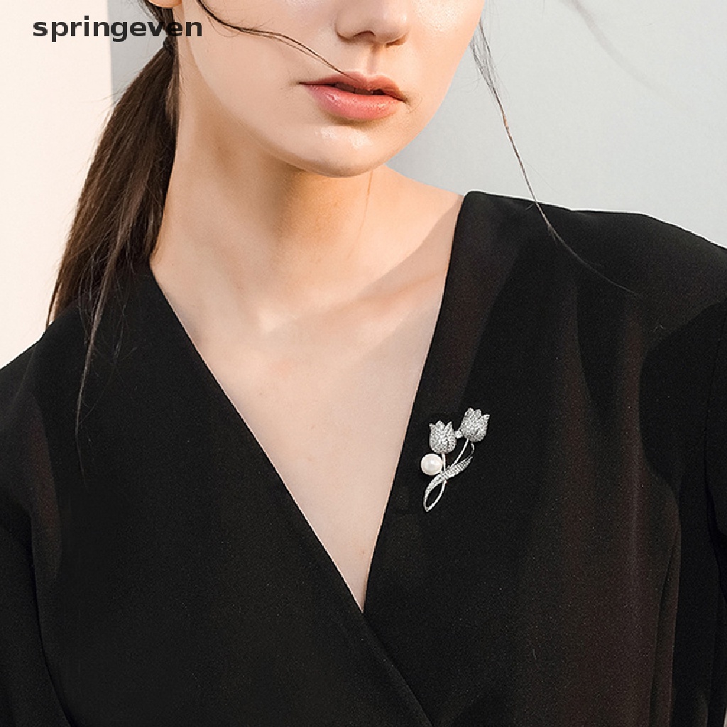 Ghim Cài Áo Hình Hoa Tulip Đính Đá Zircon Thời Trang