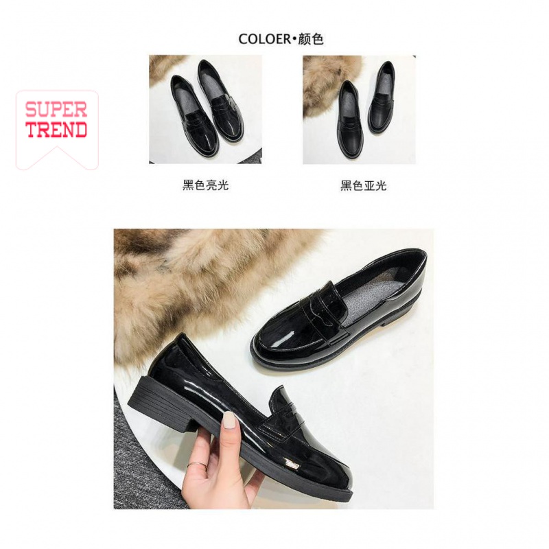 Giày Lười Màu Trơn Phong Cách Hàn Quốc Cho Nữ