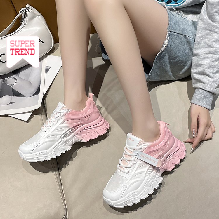 Giày Thể Thao Màu Gradient Siêu Nhẹ Thoáng Khí Thời Trang Mùa Hè Cho Nữ