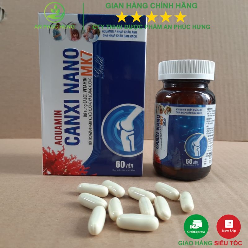 Viên uống AQUAMIN CANXI NANO MK7 GOLD - Aquamin F - Hộp 60 viên,giảm nguy cơ loãng xương ,còi xương