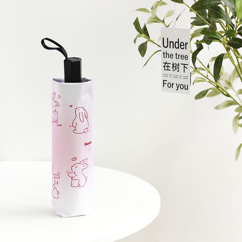 Dù Gấp Tự Động Bằng Vinyl Chống Mưa Nắng Màu Gradient Dành Cho Nữ