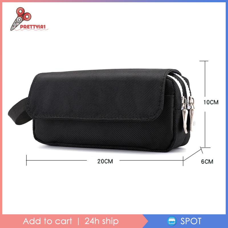 [Prettyia1] Túi Đựng Bút / Đồ Trang Điểm Sức Chứa Lớn Có Dây Kéo