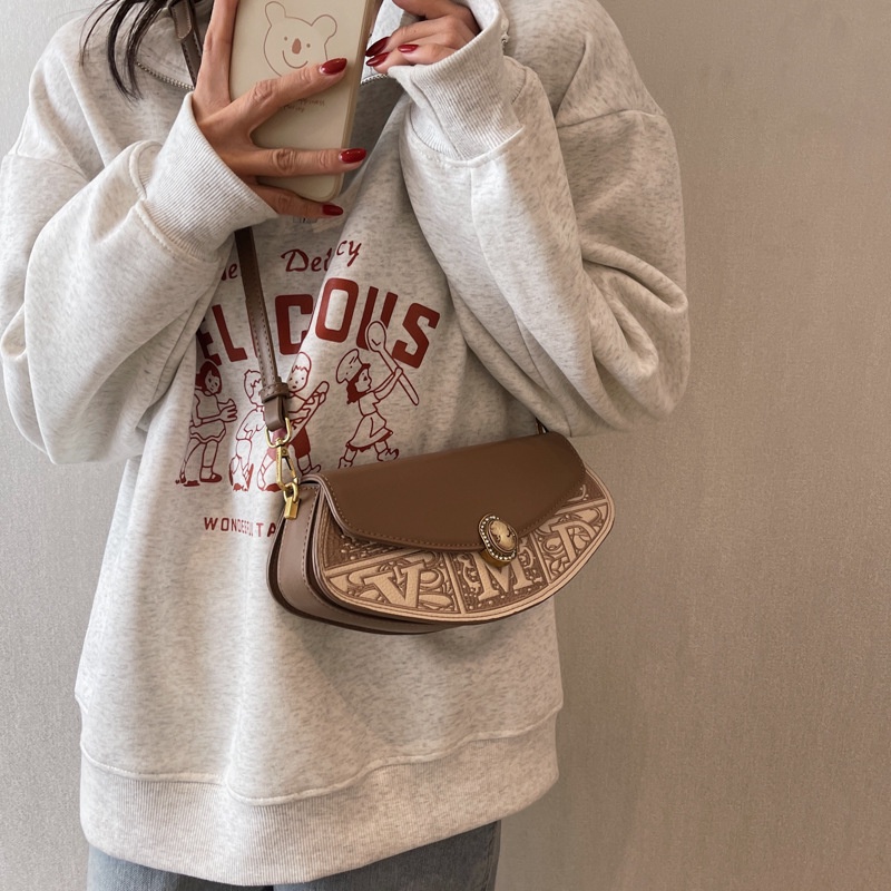 Túi Đeo Vai Thêu Chữ Phong Cách Âu Mỹ Thời Trang 2023 Cho Nữ