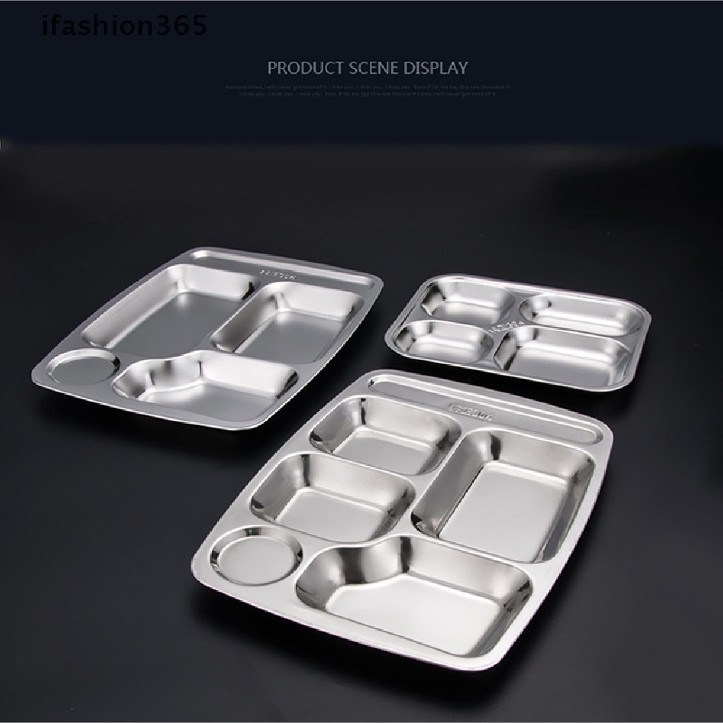 Khay Đựng Thức Ăn Chia Ngăn Bằng Thép Không Gỉ ifashion365
