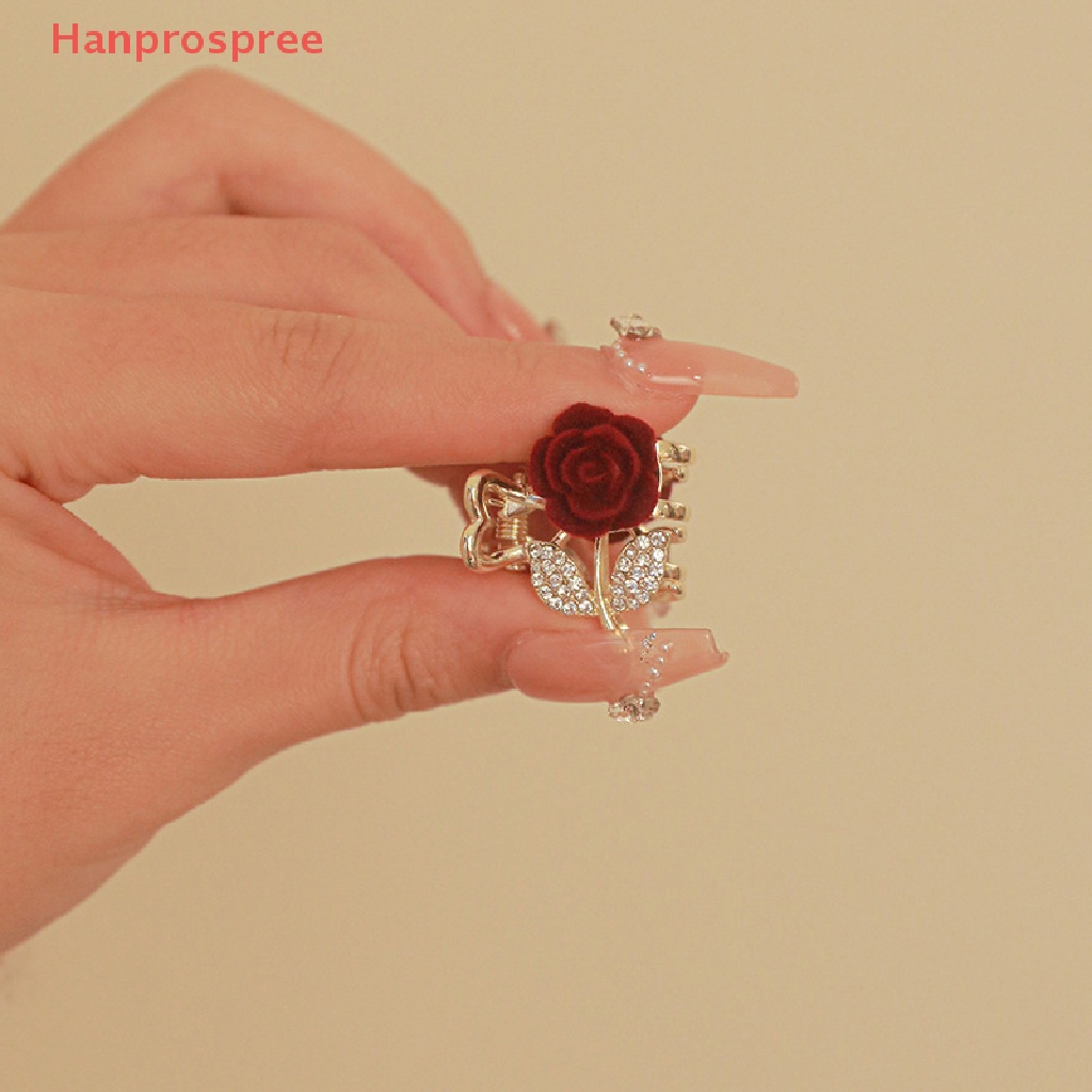 Kẹp Tóc Hình Hoa Hồng Đính Đá Phong Cách Retro Thời Trang Cho Nữ