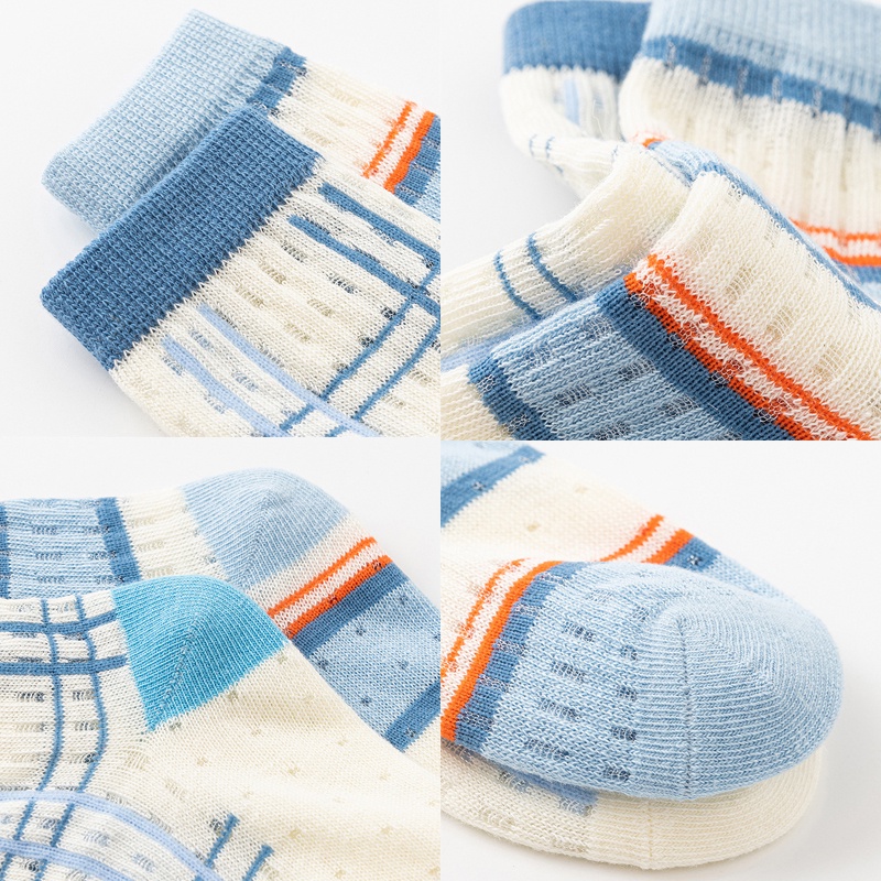 Tất lưới KOKOROCARE YSZ-71 2023 mỏng cổ vừa họa tiết vịt dễ thương thời trang mùa hè cho bé trai 1-12 tuổi S/M/L/XL