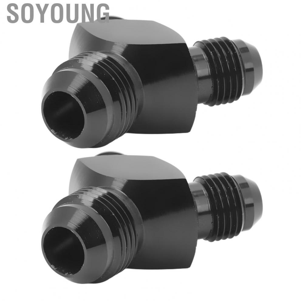 Soyoung Y Block Adapter Fitting  AN8 To 2AN6 2PCS Strong Sealing Black Universal for Fuel Pumps
