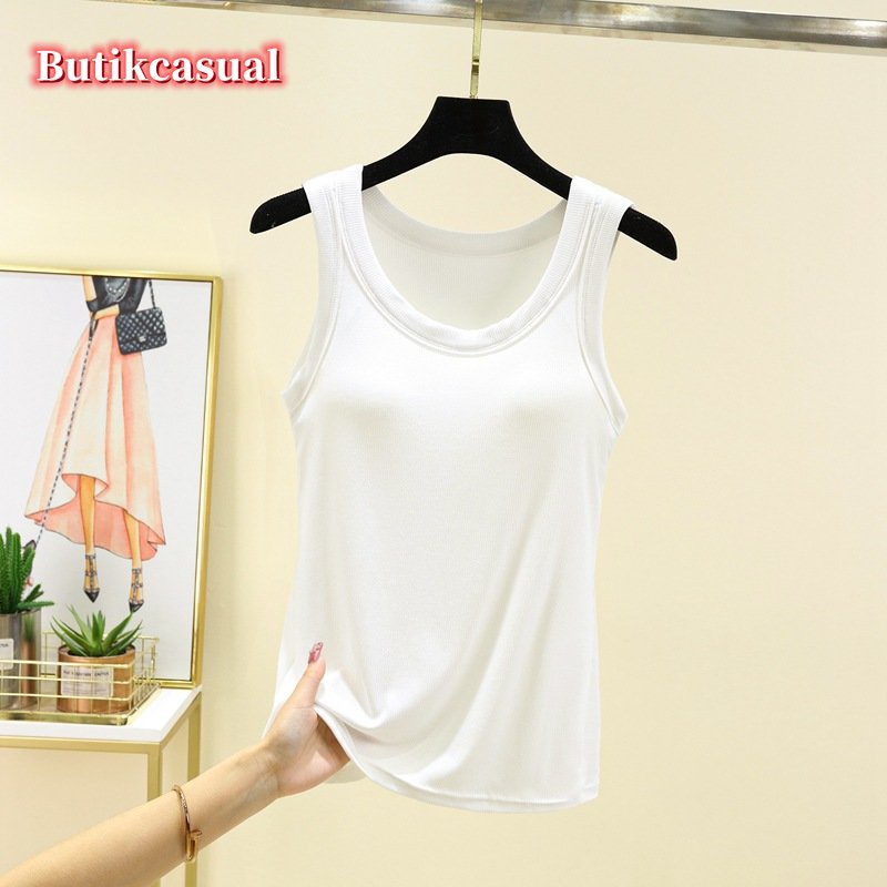 Áo Thun Sát Nách Cổ Tròn Dáng Rộng Vải cotton Mỏng Thời Trang Mùa Hè 2023 Cho Nữ