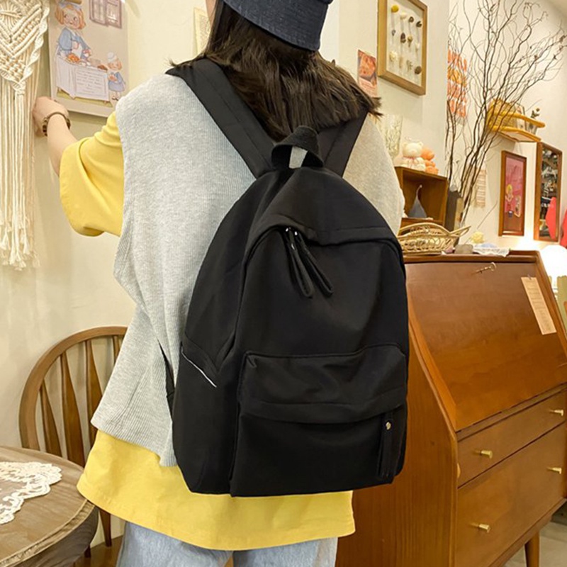 Ba Lô Màu Trơn Đơn Giản Thời Trang Hàn Quốc Cho Nữ