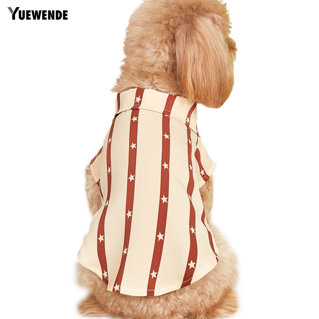 Áo Thun Họa Tiết Sọc Và Ngôi Sao Thời Trang Thấm Hút Mồ Hôi Cho Thú Cưng Yue.z