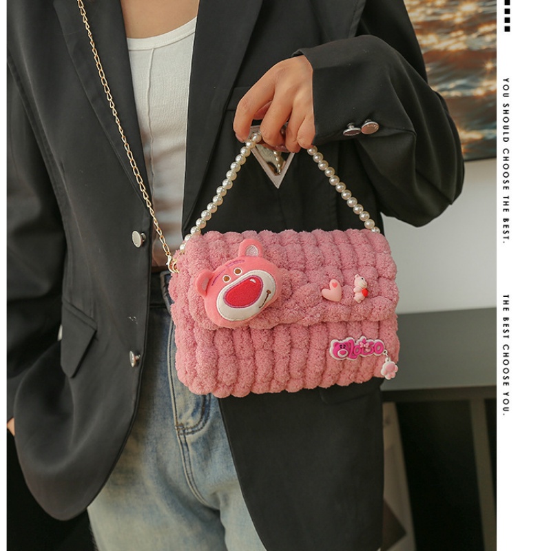 Túi Đeo Chéo Hình Vuông Đan Len Thủ Công DIY