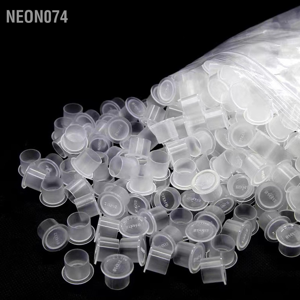Neon074 1000 CHIẾC Mực Xăm Ly Nhựa Dùng Một Lần Trong Suốt Nhỏ Hình Tiếp Liệu