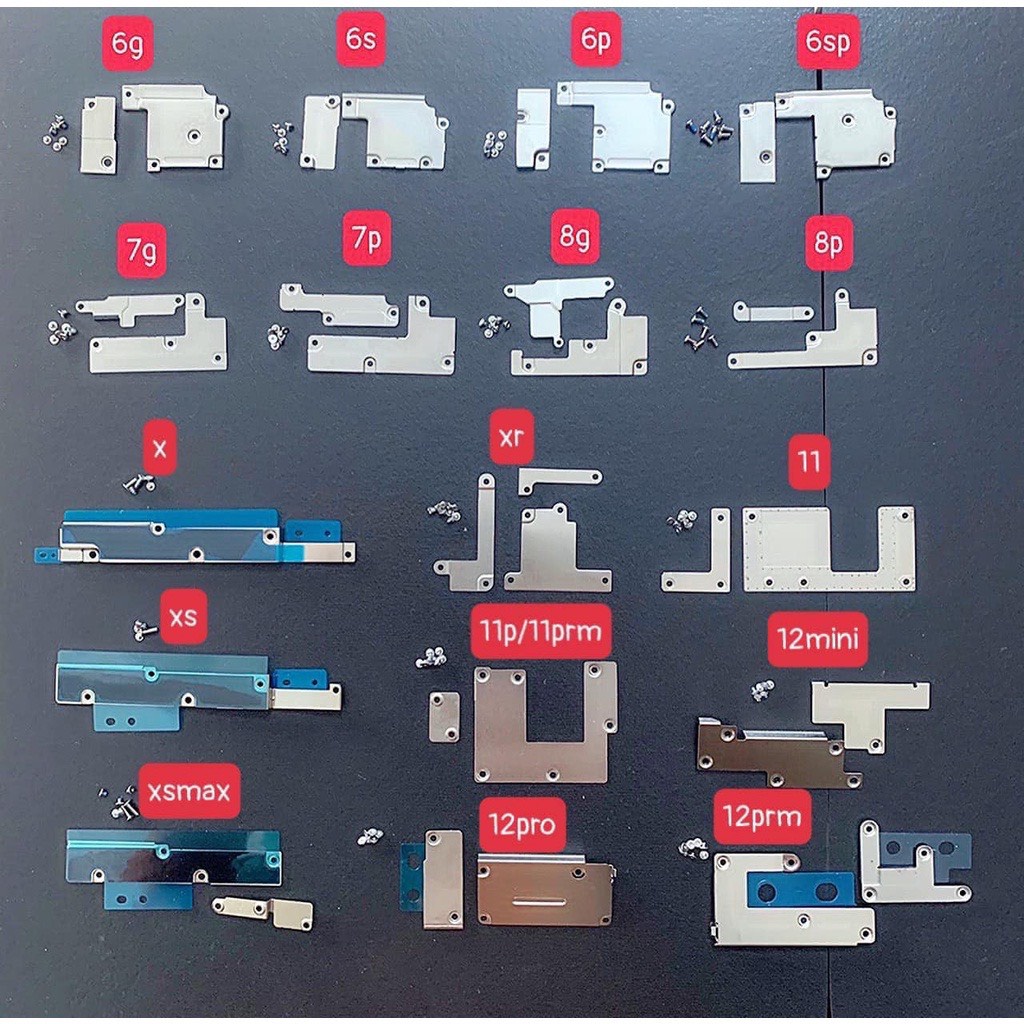 Nẹp chân pin, màn hình kèm ốc iP 7 -12Prm