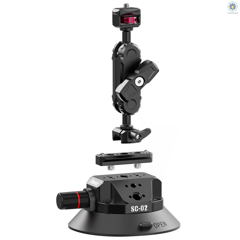 Giá Đỡ Điện Thoại Ulanzi SC-02 4.5 Inch Hút Chân Không Xoay 360 Độ° Đầu Bi Xoay Chịu Tải 3kg Cho Máy Ảnh Thể Thao Không Gương Lật