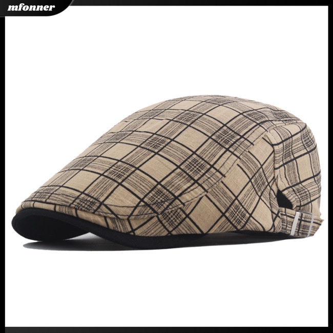 Mũ Beret Họa Tiết Sọc Caro Nhiều Màu Sắc Thoáng Khí Thời Trang Cho Nam