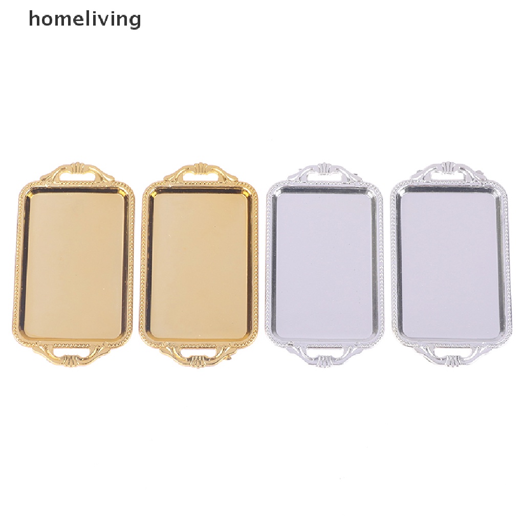 Bộ 2 Khay Trà Mini Bằng Nhựa Dùng Trang Trí Nhà Búp Bê