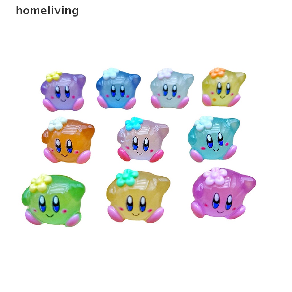 Bộ 2 Tượng Hoạt Hình Kirby Dạ Quang Trang Trí Tiểu Cảnh