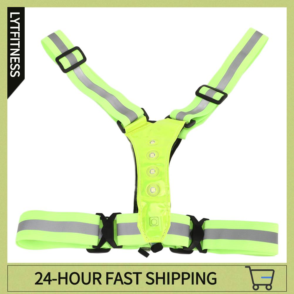 LYTFitness Áo phản quang LED có khả năng hiển thị cao  thoáng khí chống thấm nước thể sạc lại áo an toàn cho chạy bộ đi xe đạp thao ngoài trời