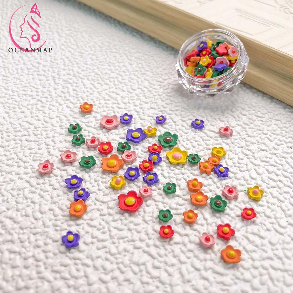 [Hàng mới về] Hộp phụ kiện trang trí móng tay nghệ thuật hình bông hoa 3D nhiều màu sắc