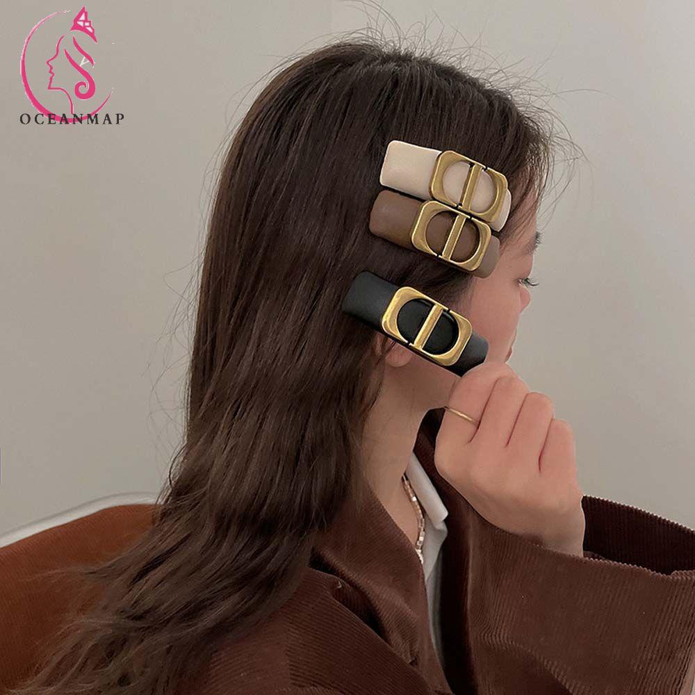 Kẹp tóc hình vuông / chữ D bằng xốp nhiều màu thời trang Hàn Quốc cá tính cho nữ