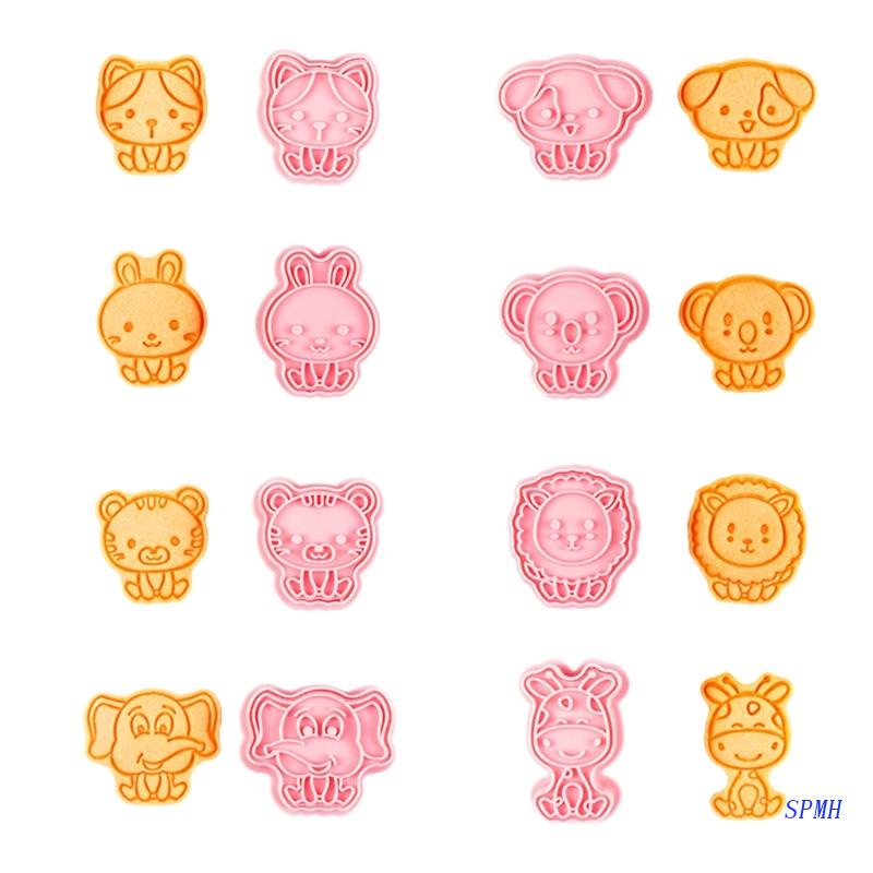Bộ 8 Khuôn Nhựa Làm Bánh Quy Hình Động Vật Đáng Yêu