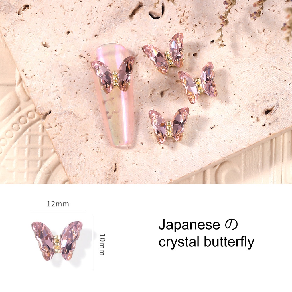 Set 10 Móng Tay Giả Pha Lê Ba Chiều Không Phai Màu Trang Trí Nghệ Thuật Cho Salon