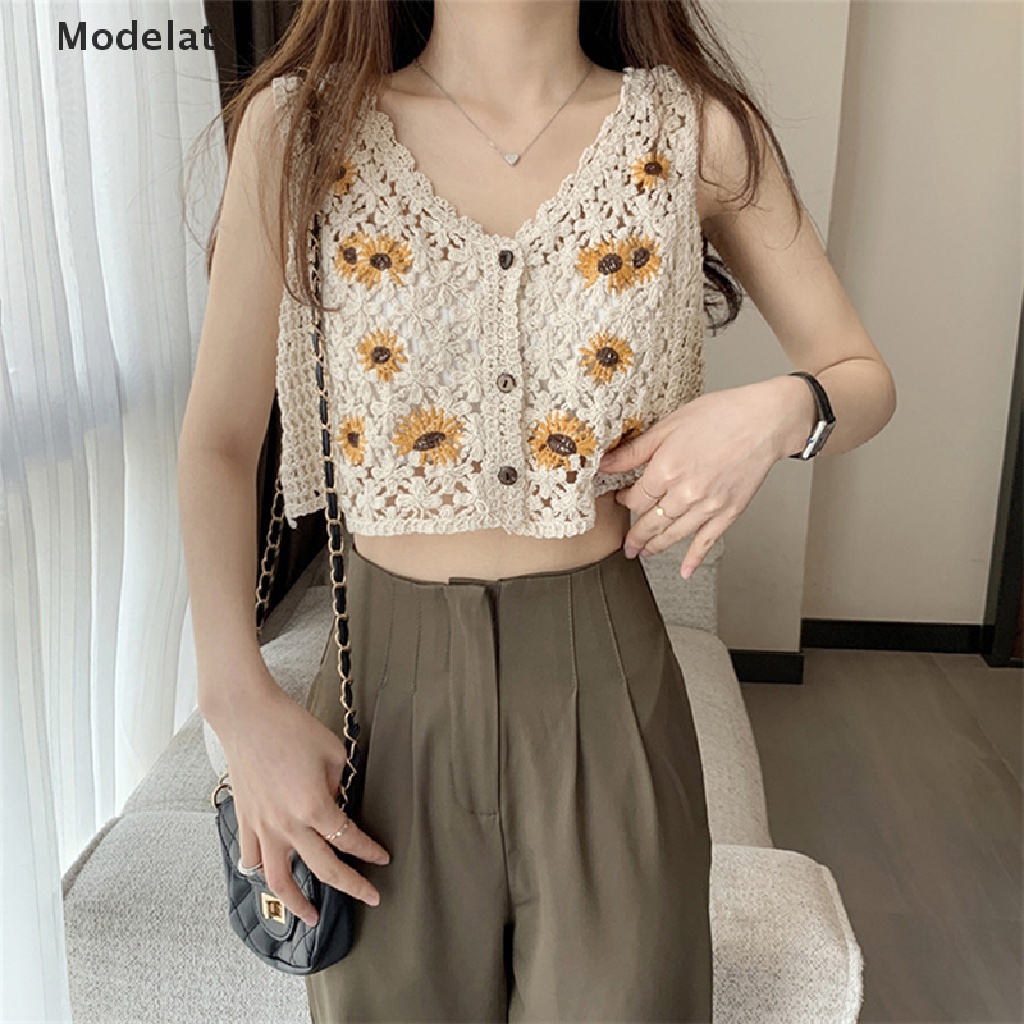 Áo dệt kim thêu GJCUTE MFC họa tiết phong cách dân tộc retro dành cho nữ