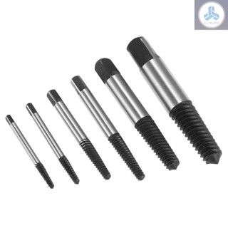 6pcs Broken Bolt Screw Extractor Remover Set Easy Out Drill Bits Tools Kit 3-22mm
