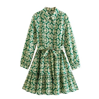  Phụ nữ phong cách mới 24 POLO in hình áo sơ mi xù dáng rộng2548042500