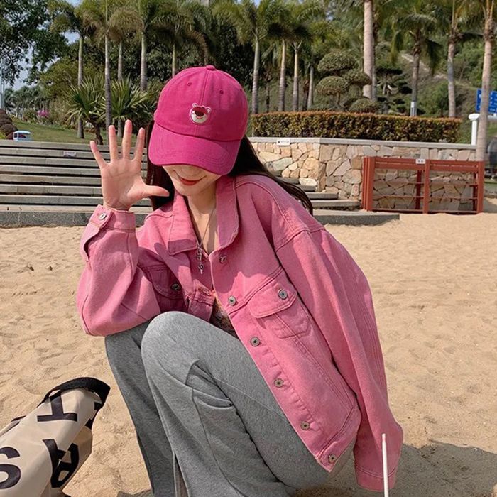 SUNNYCOLOR  mũ mũ lưỡi trai nữ Nguyên tố gấu dâu tây Có vẻ như khuôn mặt nhỏ  Độc đáo Thời trang Thanh lịch Chất lượng cao A21O01K 36Z230909