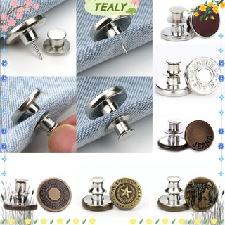 TEALY Nút ghim cài có thể điều chỉnh có thể tháo rời cho quần jean